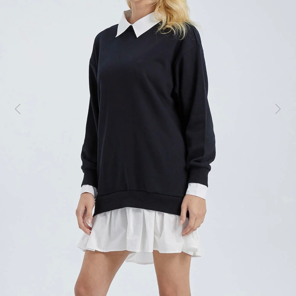 Faux Sweater Shirt Dress